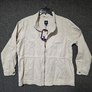 NWT Gap Field Jacket Women's 2XL Birch Beige Utility Military Safari Barn NEW